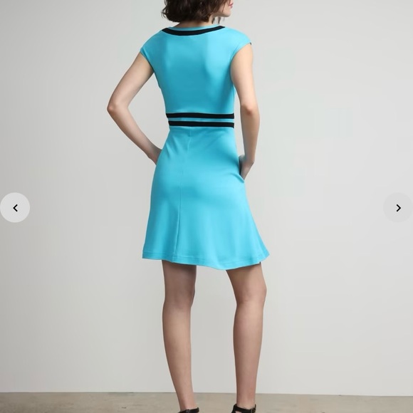 New York & Company Colorblock Accent Wrap Dress - City Knits - Picture 3 of 6